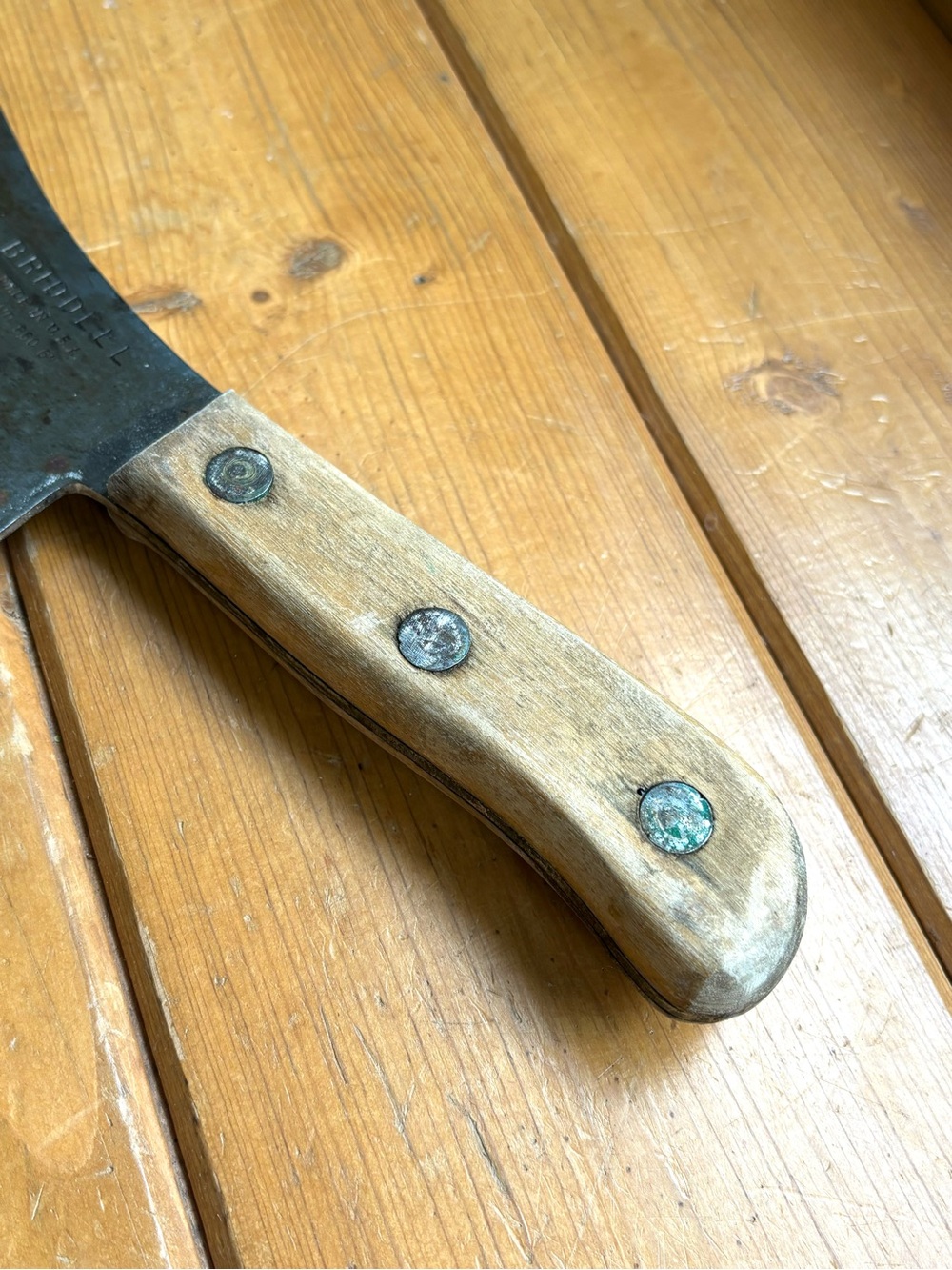 Antique Briddell Carbon Steel Cleaver - Picture 6 of 12